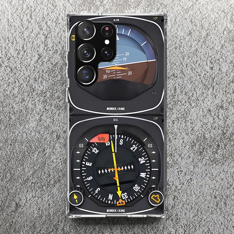 Aviation Aeroplane Helicopter Cockpit Instrument Phone Case For Samsung Galaxy S25 S24 S23 Ultra S22 Plus S21 S20 FE S10 + S25Ul
