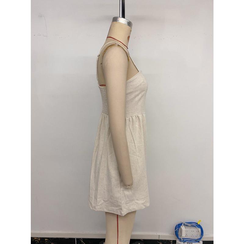 Women's linen jumpsuit cross-border solid color suspender strapless jumpsuit