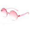 Round Oversized Sunglasses Women Fashion Flower Eyeglass Wave Eyewear Vintage Glasses Candy Color