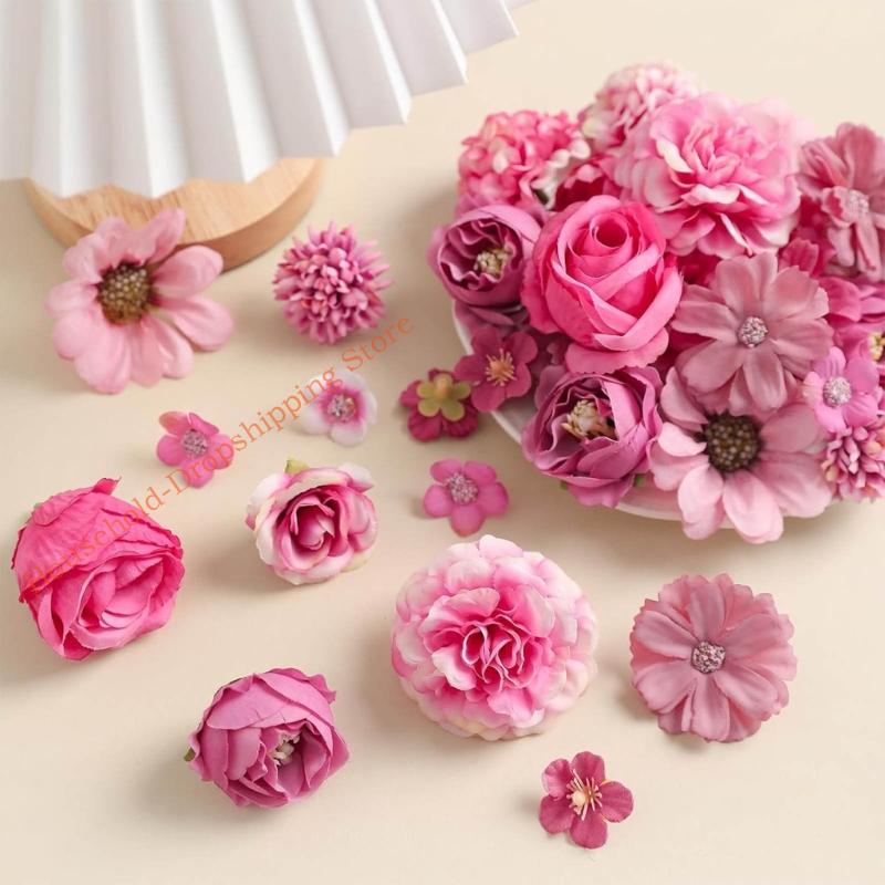 80Pcs Artificial Flower Buds 25-43mm For Wedding Floral Arrangement Photo Album Cake Decoration Bridals Hair Accessories