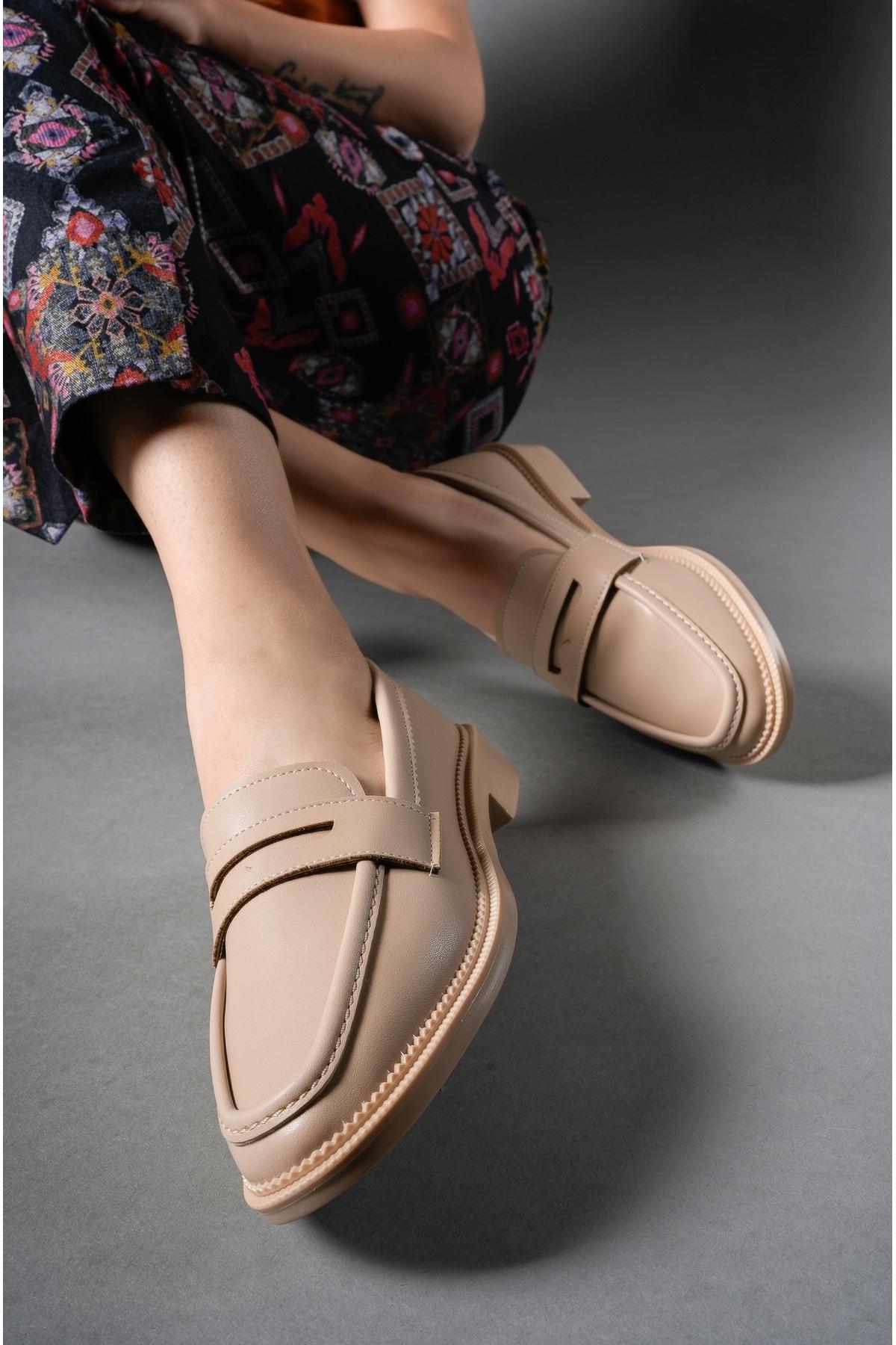 

Женские модные лоферы из искусственной кожи на плоском каблуке Ickgard Loafer, туфли телесного цвета 39