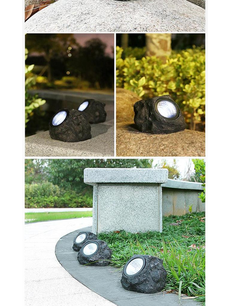 LED Wasserdichte Solarsteinleuchte für Außengartendekorationen und Rasenscheinwerfer