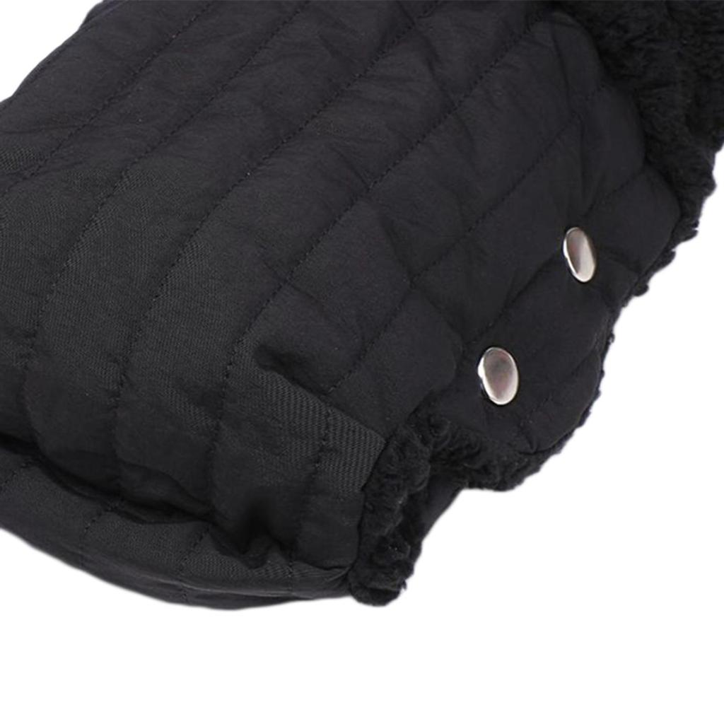 Pram Gloves for Winter Waterproof Windproof Hand Warmer Plush Lining for Baby Cart Handlebar Cover