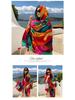 Ethnic Style Silk Scarf: Women's Sunscreen Shawl & Beach Towel