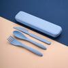 Creative portable cutlery box knife, fork and spoon set plastic student canteen travel portable three-piece set