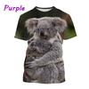 T-Shirts 3D Print Kawaii Animal Koala Summer O-Neck T Shirt Casual Boys Girls Tops Oversized Fashion Kids