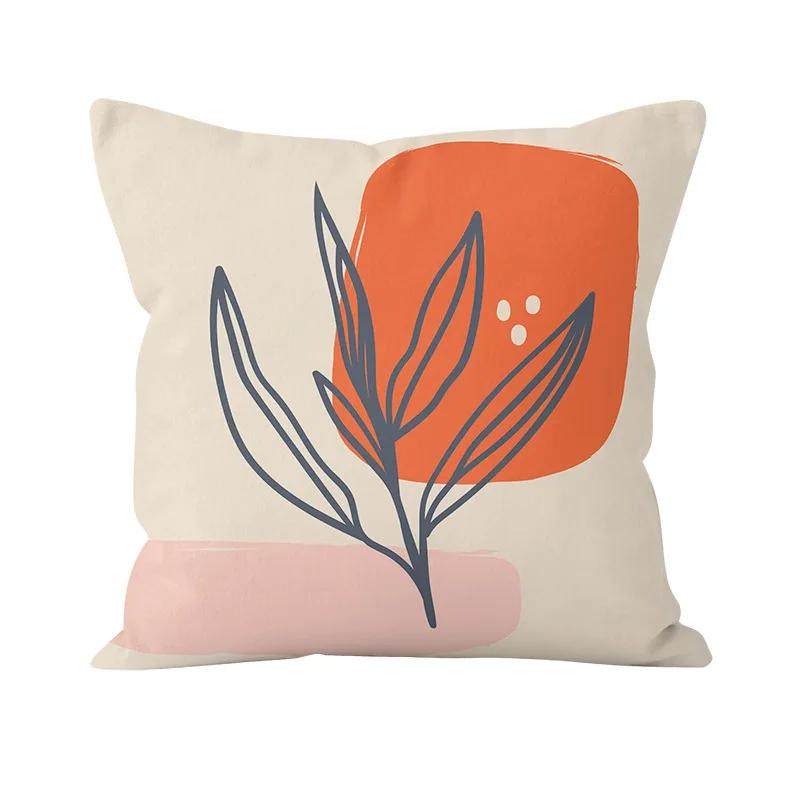 Small Fresh Sketch Line Art Print Pattern Cushion Cover Home Living Room Sofa Bedroom Decoration Throw Pillow