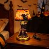 Halloween Glowing Ghost Bat Pumpkin Table Lamp Resin Craft Creative Home Decor Ornament for Spooky Party Bedroom Desktop