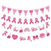 Paper Breast Cancer Backdrop Banner Single Side Breast Cancer Awareness Flag  Charity Activities