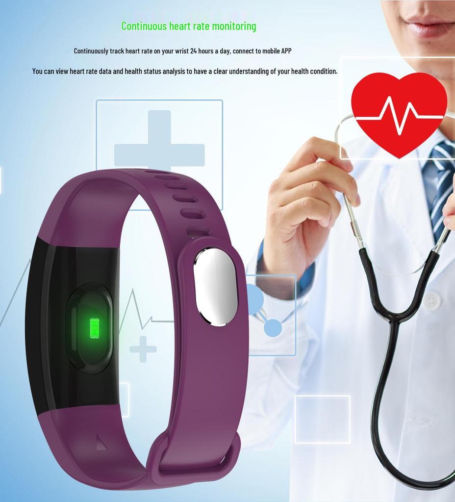 Jumei Dai F64HR Smart Sports Bracelet: Heart Rate Monitor, Color Screen, Long Battery Life.