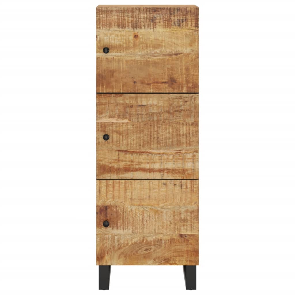 Highboard with 3 Doors 40x33x110 cm Solid Mango Wood & Iron