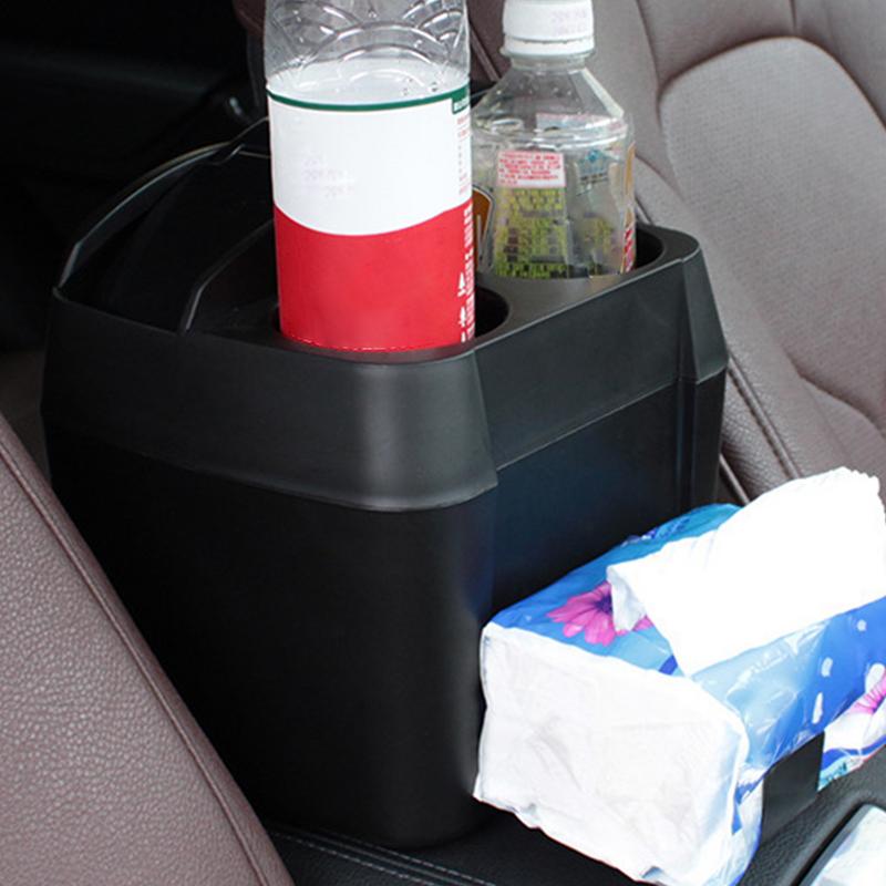 Car Organizer With Cup Holder Car Trash Bin With Cup Holder Extra Large Waste Container Storage Box Multifunctional Vehicle