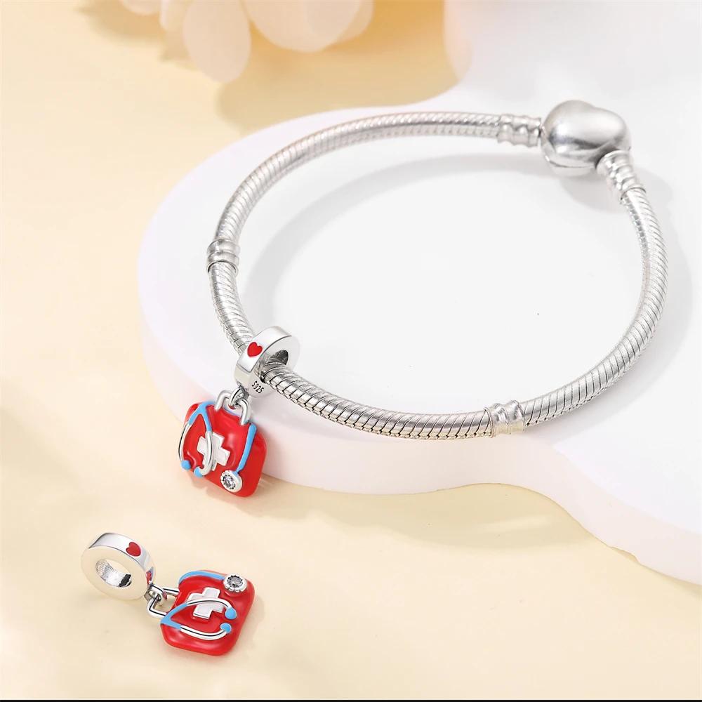 Copper Career Series- Doctor Teacher Art Music Charm Bead Fit Original Bracelet For Women Jewelry Making