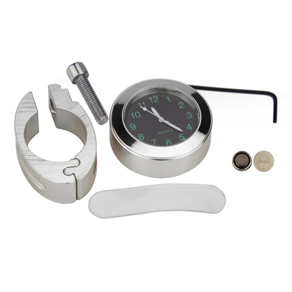 Motorcycle Handlebar Clock, 78"" Universal Waterproof Aluminum Alloy Handlebar Quartz Watch with