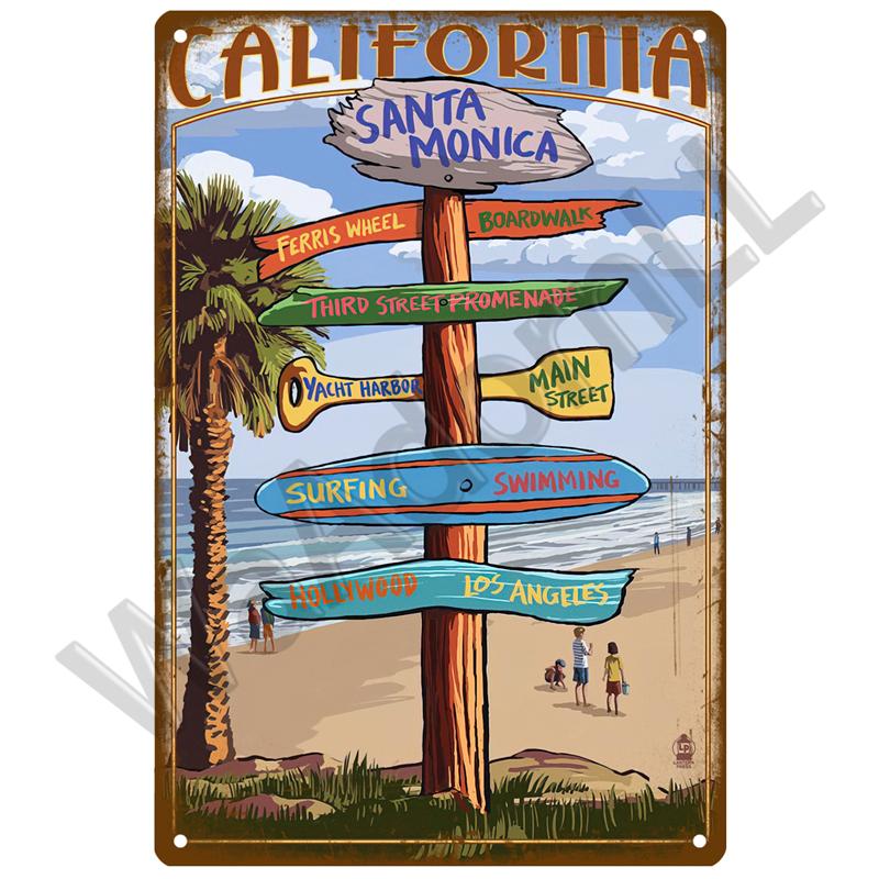 Beach Tin Sign Plaque Metal Sign Vintage Summer Metal Wall Sign Beach Decor For Beach Bar Beach House Seaside Decorative Plate