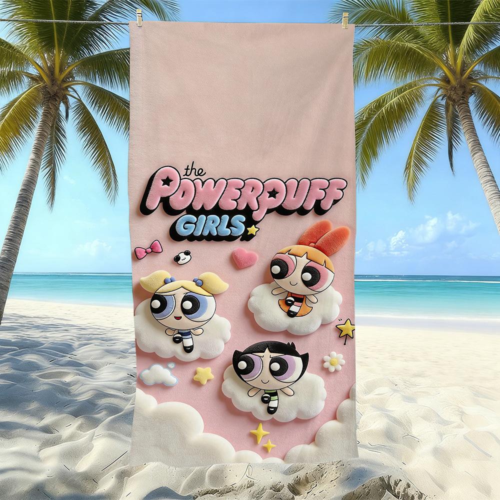 Cartoon Flying Little Policewoman Microfiber Beach Towel Quick-Drying Water-Absorbing Children'S Swimming Bath Towel Travel Portable Large Ruler