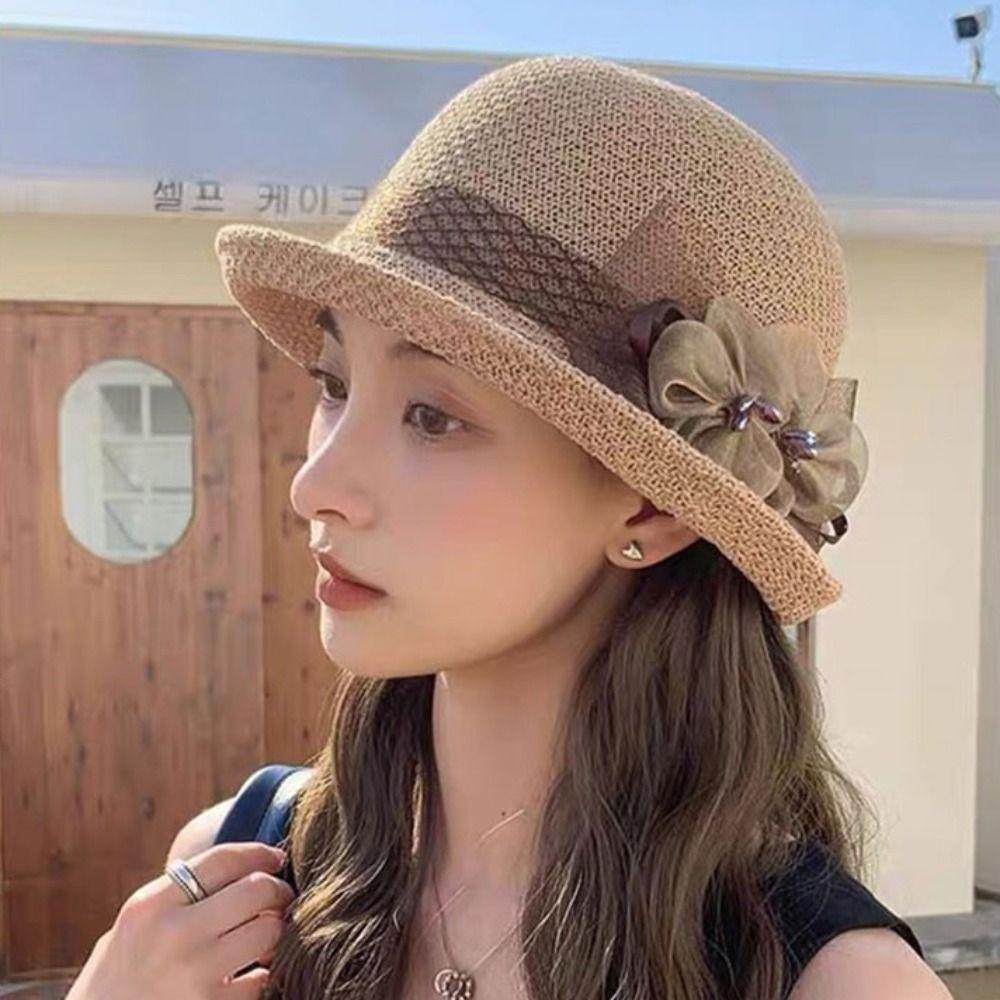Lace Flower Fisherman Hat Casual Sunshade Cap New Women Sun Hat  Summer