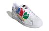 Adidas Originals SUPERSTAR Pure J Comfortable Abrasion Resistant Low top Kids' Skateboarding Shoes White Multicolor FW4005