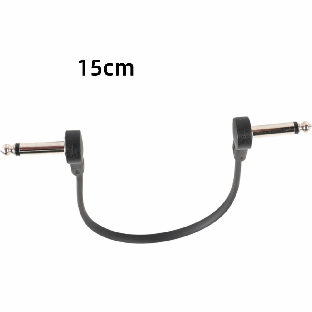 15cm/30cm Guitar Effects Pedal Cable Flat Design Copper Core Patch Cable Surface Wire Right-angle Plug Cable