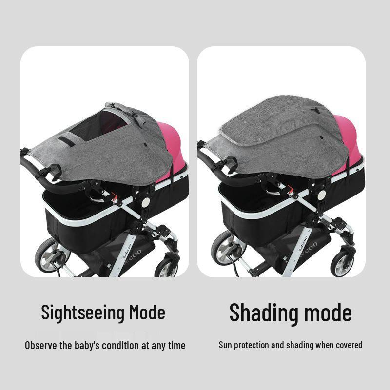 Universal Two-Way Baby Stroller Sunshade with UV Protection and Heat Insulation