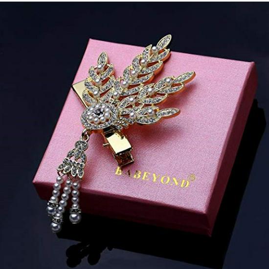 

Маскарадный головной убор Гэтсби 1920-х годов с черными перьями для женщин - Идеально подходит для европейских и американских девичников