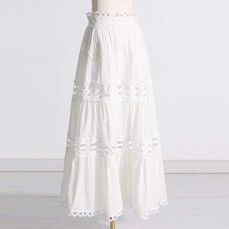 Damen Vintage Hofstil Spitze Prinzessin Ärmel Solide Langarm Top Langer Rock Anzug