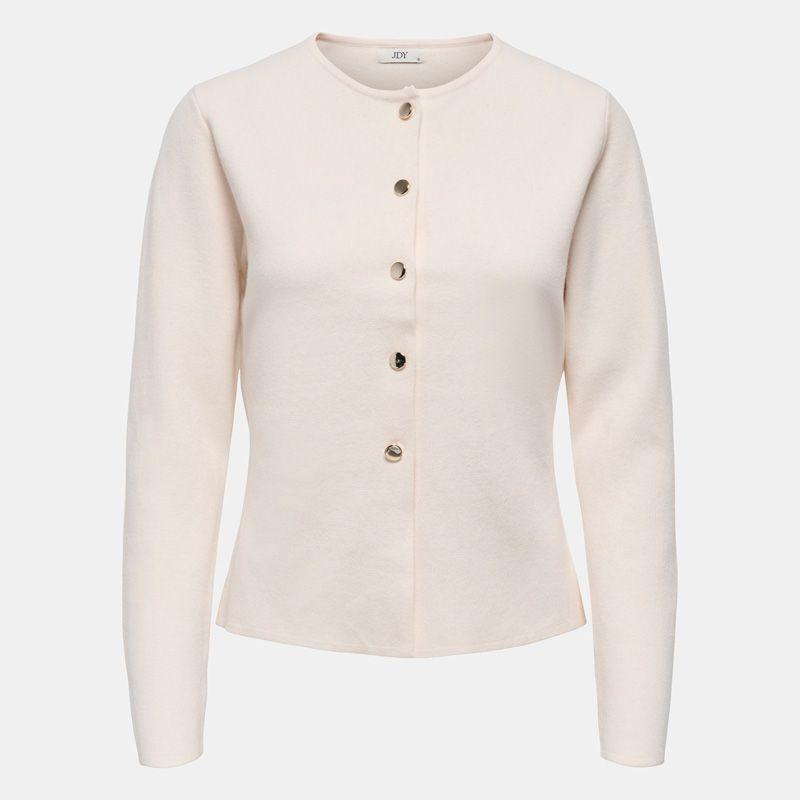 

Кардиган тонкой вязки с круглым вырезом prime life золотые пуговицы Женский JDY M белый