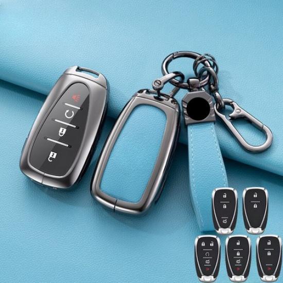 Zinc Alloy TPU Leather Car Key Cover Case For Chevy Cruze Malibu Camaro Blazer