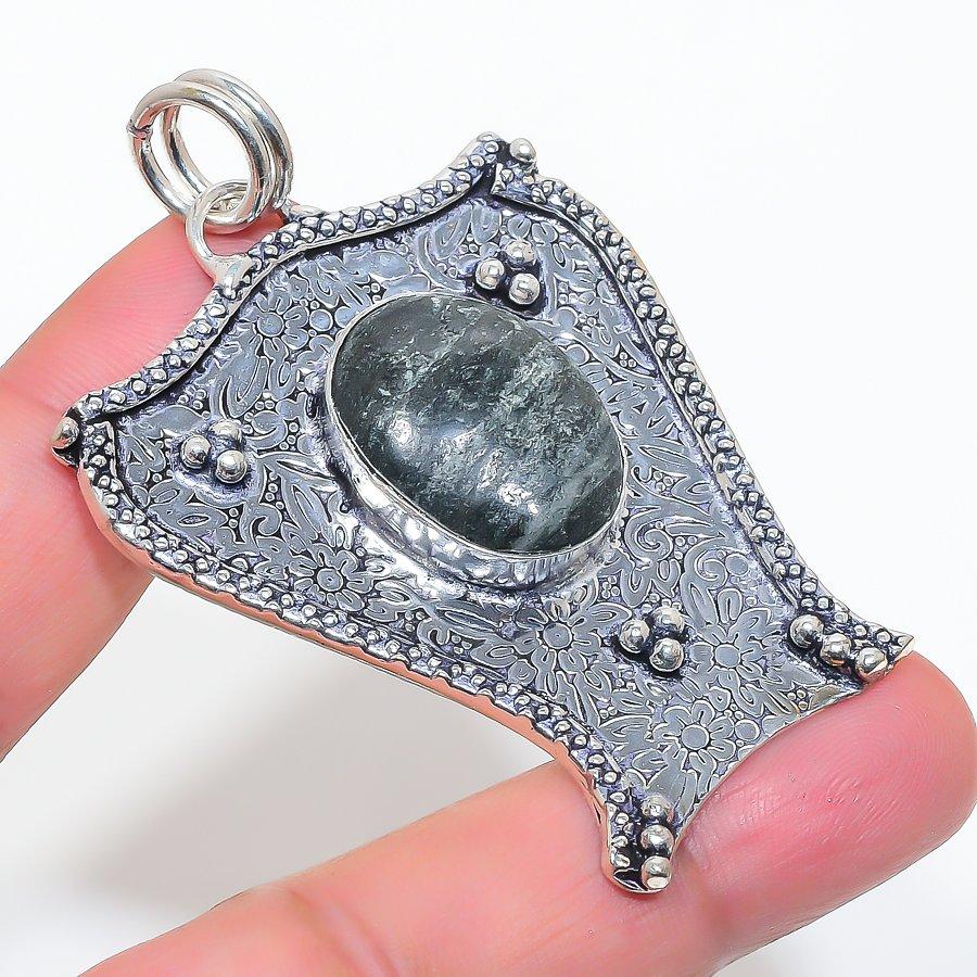 

Natural Seraphinite Gemstone 925 Sterling Silver Jewelry Pendant 2.60 L2D89