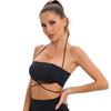 European & American Sexy Back Yoga Halter Sports Bra with Chest Pad