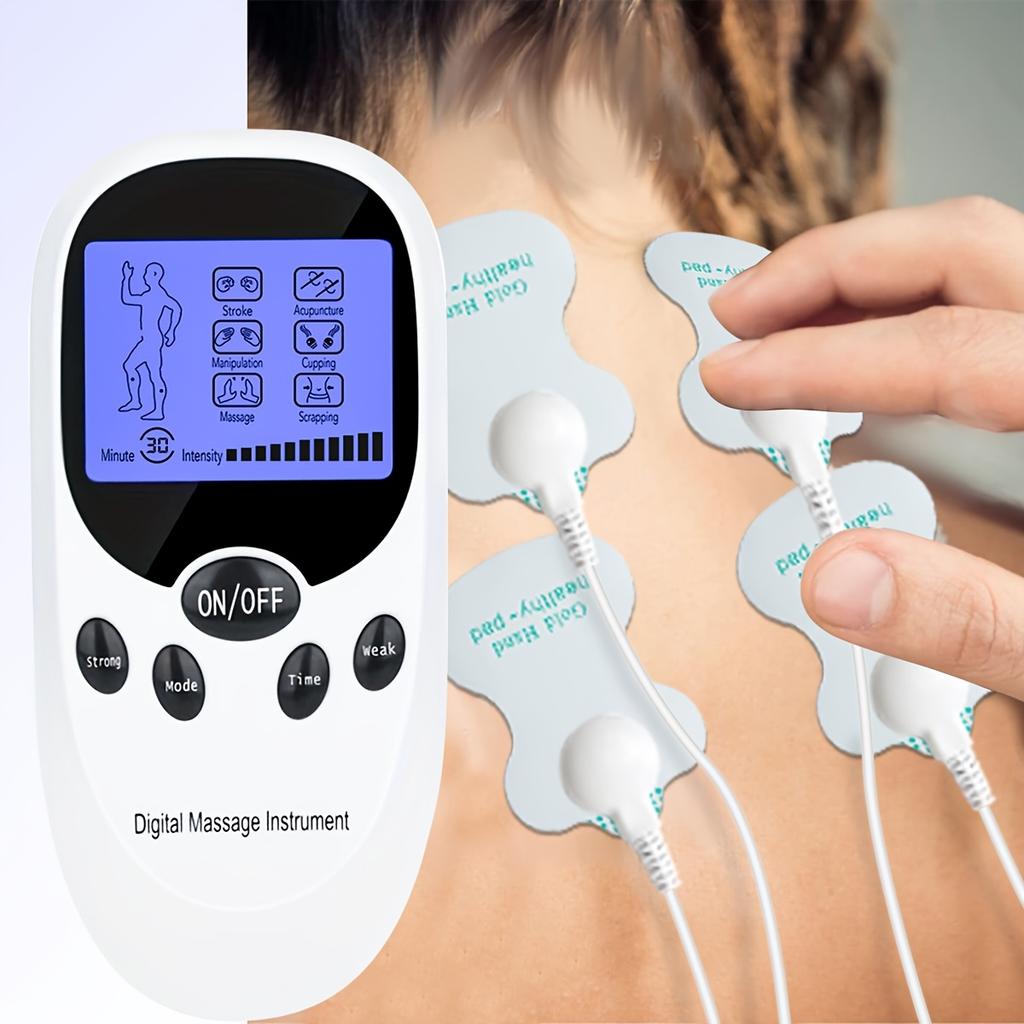 TENS + EMS Dual Channel Muscle Relief Pulse Massager with 8 Electrodes for Shoulder, Shoulder and Back Pain, Knee Muscle Relief