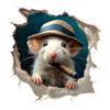 Funny 3D Stickers Mouse Hole Kawaii Toilet Stickers Waterproof Bathroom Toilet Lid Vinyl Decals Self-adhesive Home Decoration