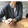 Spring, autumn and winter lazy wind knitted cardigan women's high-end gray niche versatile short top jacket sweater