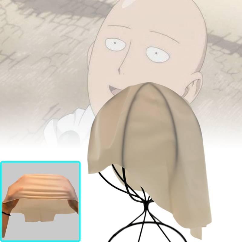 Bald Saitama Man Headgear Cosplay Latex Makeup Prop Headpiece Costume