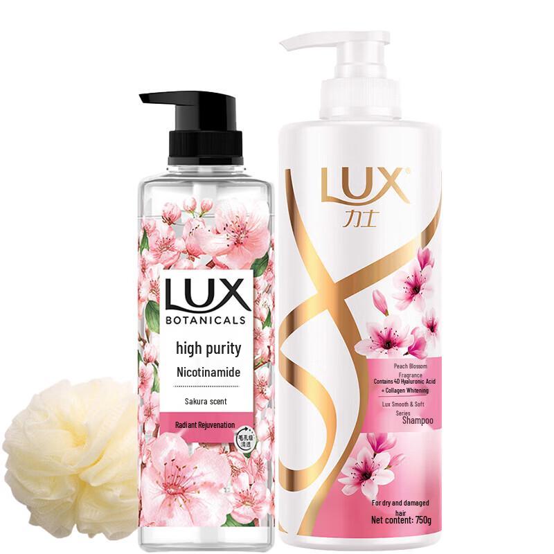 Lux Cherry Blossom Shower Gel & Peach Blossom Shampoo Bundle