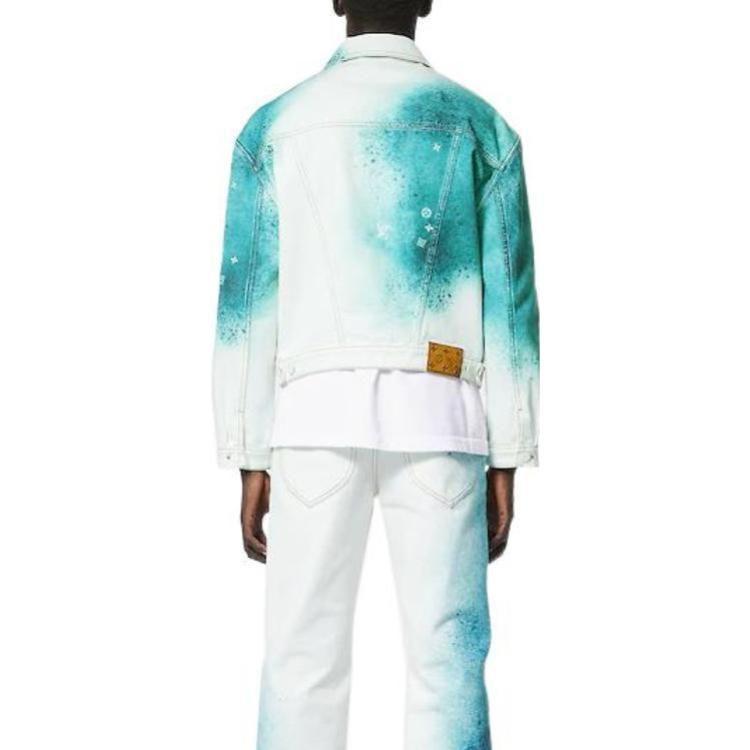 LOUIS VUITTON Pre Owned 20's Spray paint Denim Jacket 1AATK0