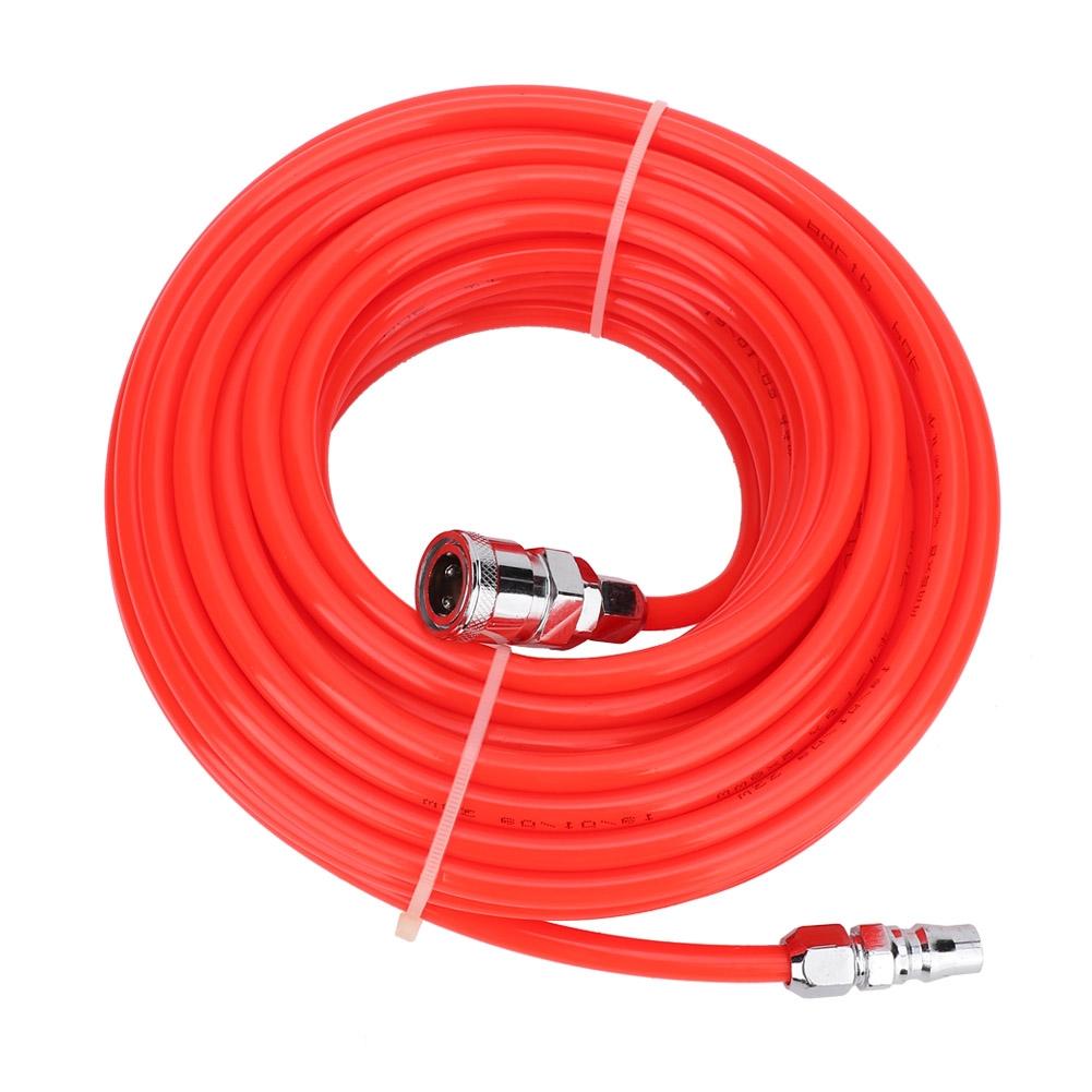 

5*8mm High Pressure Flexible Air Compressor Hose with Male/Female Quick Connector 15M Red червоний