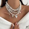 Multi Layer Imitation Pearl Tassel Exquisite Irregular Necklace for Women Luxury Neck Chain Girls Party Choker Necklaces