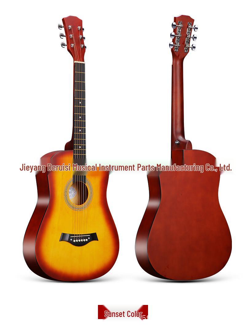 

38-дюймовая градиентная липовая фолк-гитара - Инструмент для практики начинающих