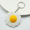 Brelok z jajkiem sadzonym symulowany mężczyzna kobiet unisex przenośny solidna żywica DIY Craft ozdoba na plecak arkusz jajka wisiorek obrączka przybory szkolne
