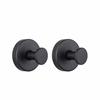2pcs Stainless Steel Single Hook Wall Mounted Black Coat Hook Drilling Install for Bathroom Hotel