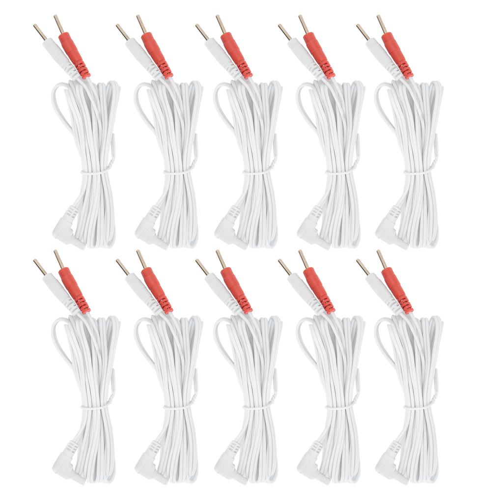 10pcs  Bag 2.35mm 1.8m 2‑In‑1 Pin Type Electrode Lead Wires Cable for TENS Unit Physiotherapy