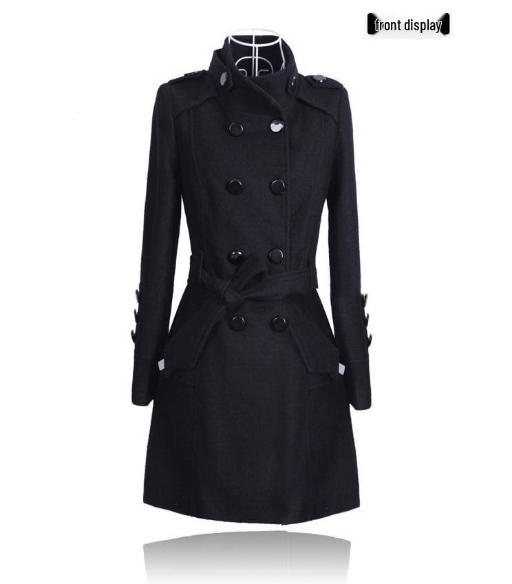 European-American Autumn/Winter Wool Coat, Plus Size, Korean Slim Fit Long Trench.