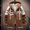Men's Plus Size Lamb Fleece Cotton Hooded Jacket - Loose Fit, Thick Zipper Cardigan for Teenagers