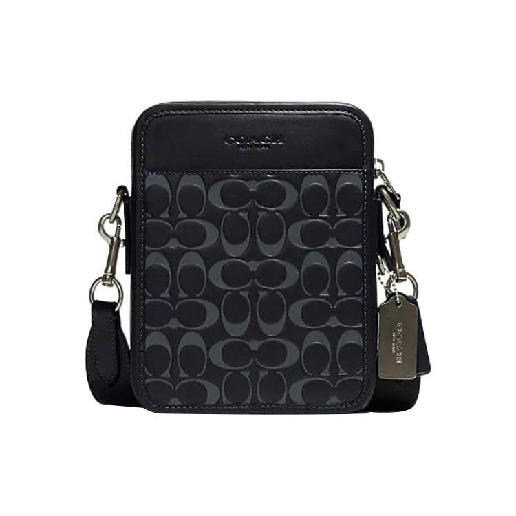 

Coach Sullivan 16 Embossed Logo Classic Monogram Multi-Functional Pocket Zipper Closure Leather Shoulder Crossbody Bag Small Men bags CJ670-QBVRN Basic Set (Bag+Dust Bag)