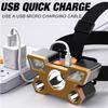 LED Strong Light Five Headed Outdoor Waterproof Fishing Light USB Rechargeable Ultra Bright Head Mounted Flashlight