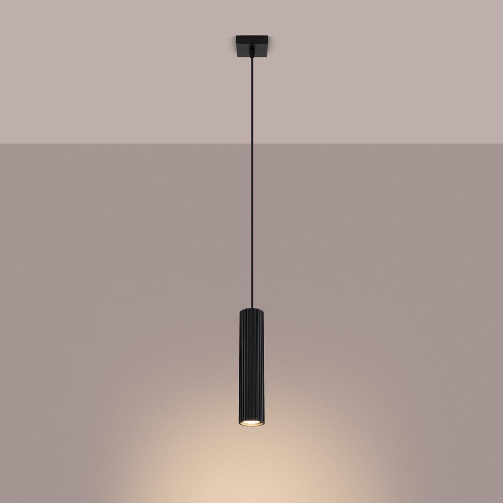 Lampa Wisząca Karbon 1 Gu10 Czarny Alu Sollux Sl.1573