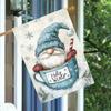 1pc, Hello, Winter Gnome Snowflakes and Hot Coffee (2) - Flagdouble-sided Garden Flag Courtyard Decoration, Outdoor Decoration, Lawn Decoration, Flag