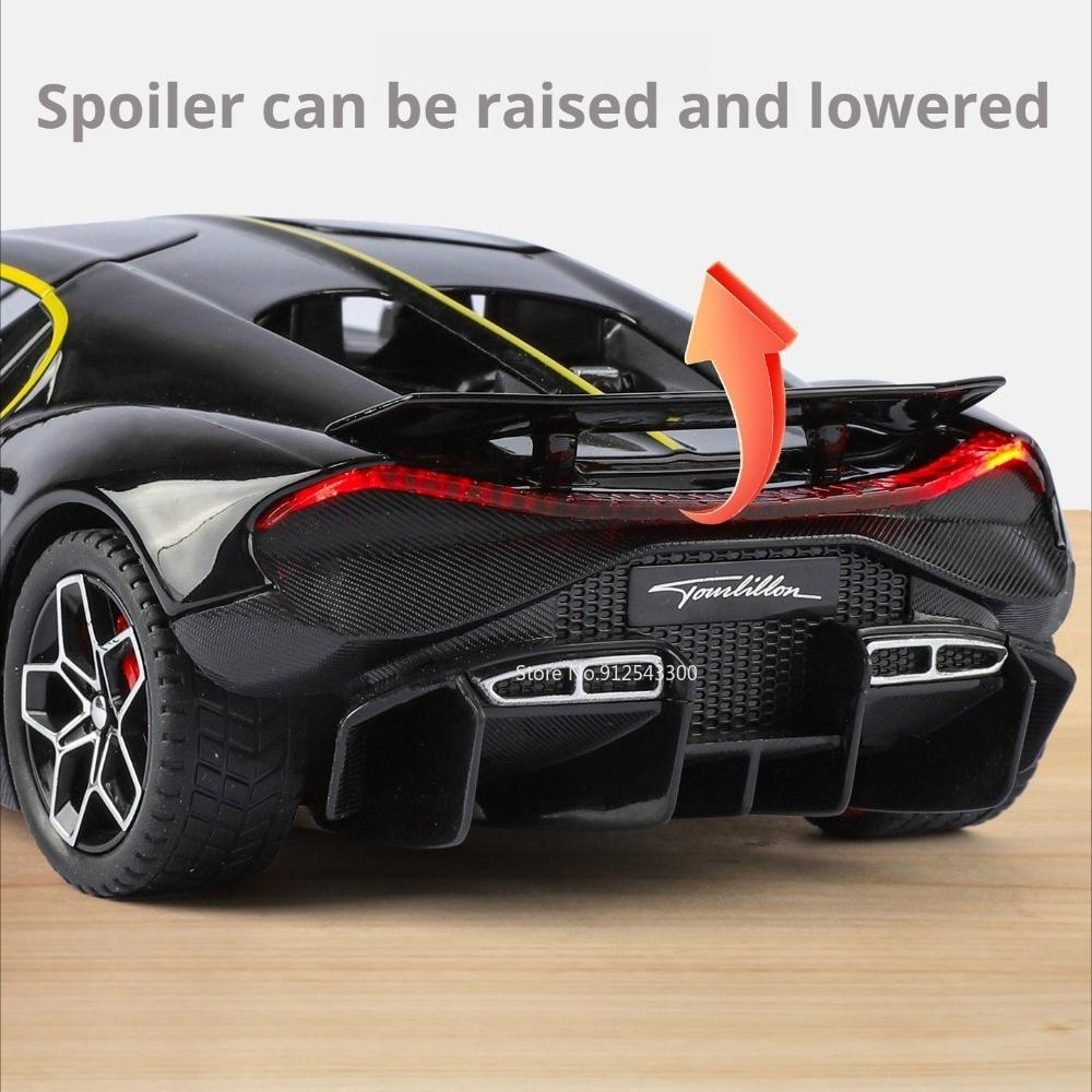 1:24 Scale Tourbillon Atlantic Car Model Toy Metal Diecast Shock Absorption Doors Opened Supercars Table Top Decoration