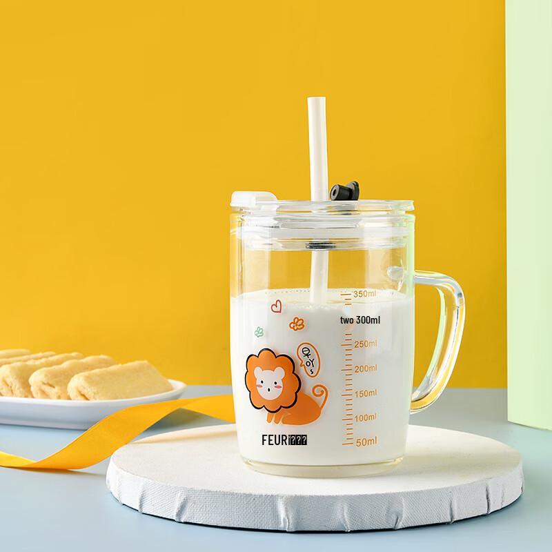 Kids  Cartoon Graduated Glass Milk Cup